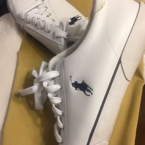 Leather tennis shoe POLO on young of shoe